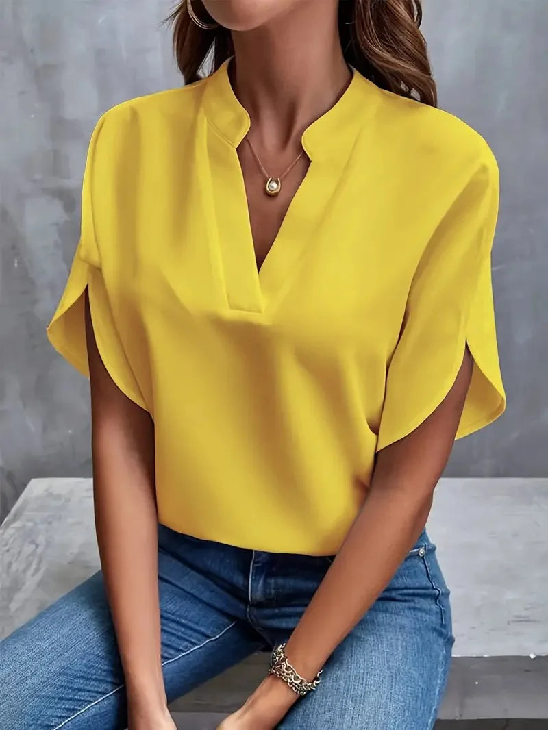 INESA - SOFT AND ELEGANT V-NECK BLOUSE