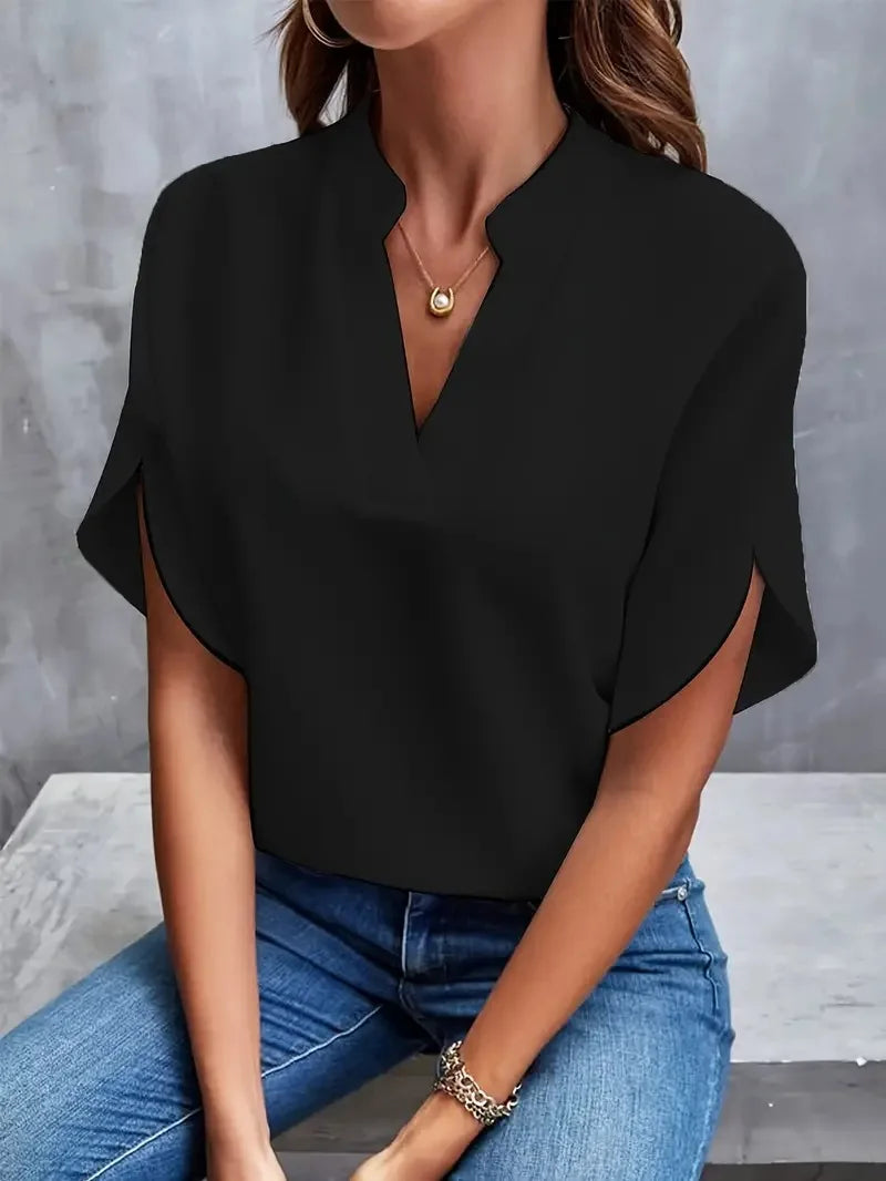 INESA - SOFT AND ELEGANT V-NECK BLOUSE