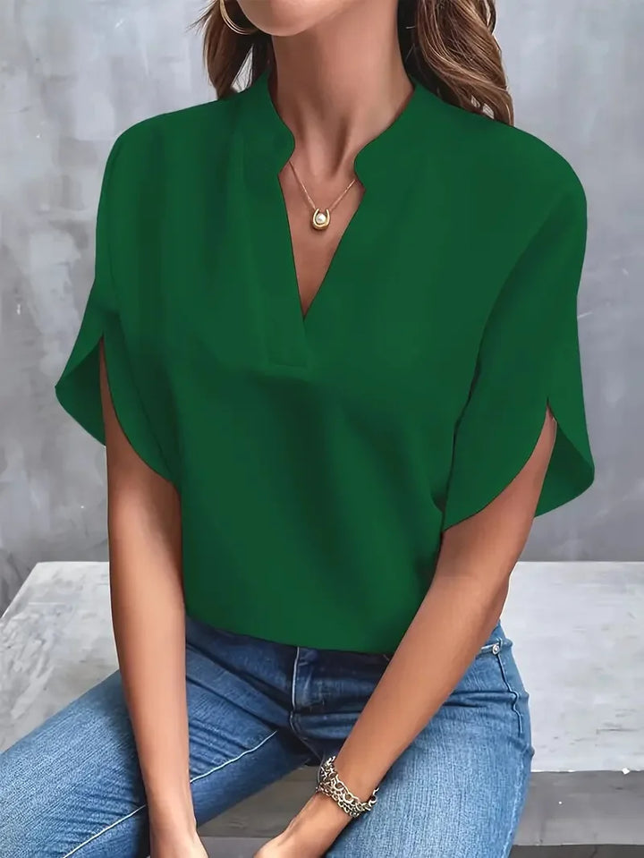 INESA - SOFT AND ELEGANT V-NECK BLOUSE