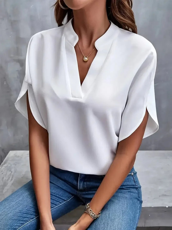 INESA - SOFT AND ELEGANT V-NECK BLOUSE