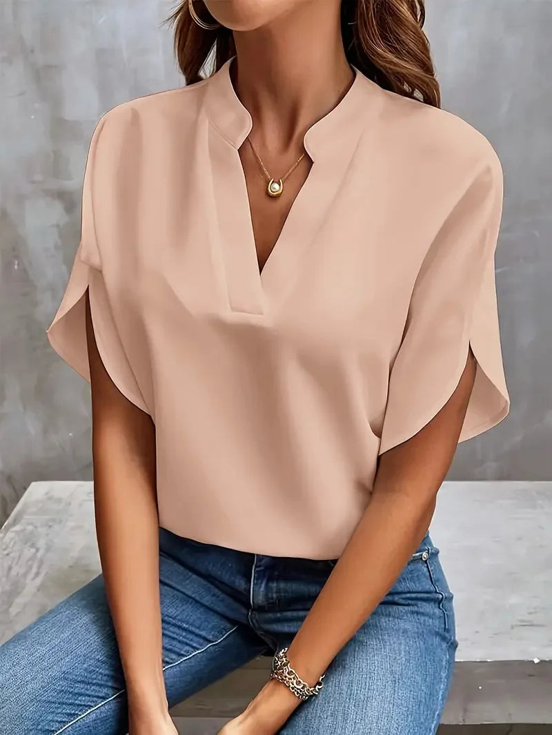 INESA - SOFT AND ELEGANT V-NECK BLOUSE