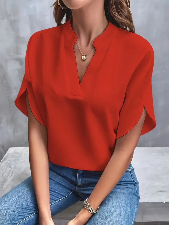 INESA - SOFT AND ELEGANT V-NECK BLOUSE