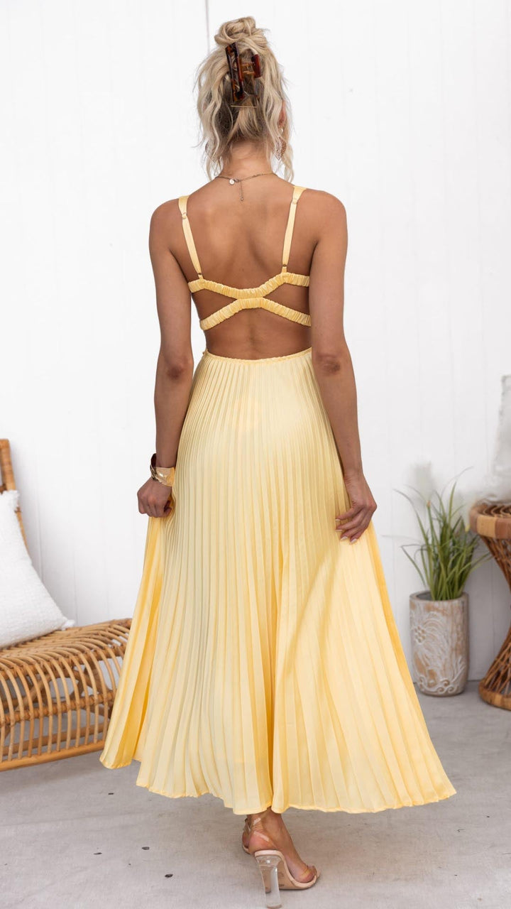Eleanora – Golden Drape Dress